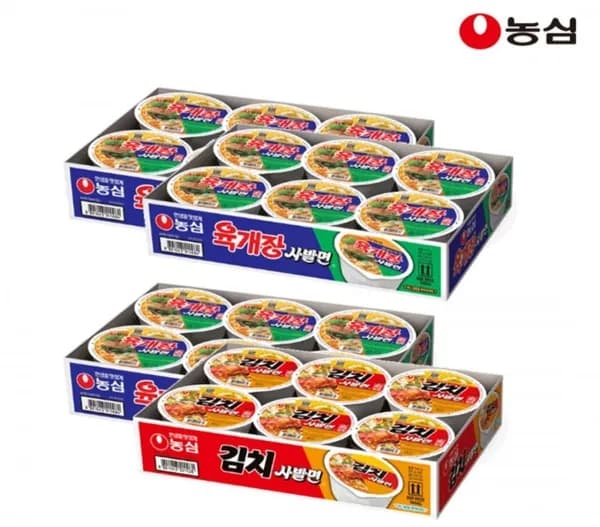 육개장사발면 4개 15,470원, 육개장사발면18+김치사발면6개, 신툼너짜, 농심스낵세트(다양/무료)2