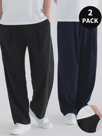 피아네르 쿨 스판 원턱 와이드 트레이닝 팬츠 2pack (36,720원/무료)