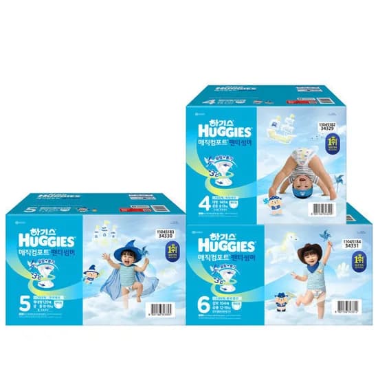 하기스 매직컴포트 썸머 팬티 4단계 2박스 112,920원/무배