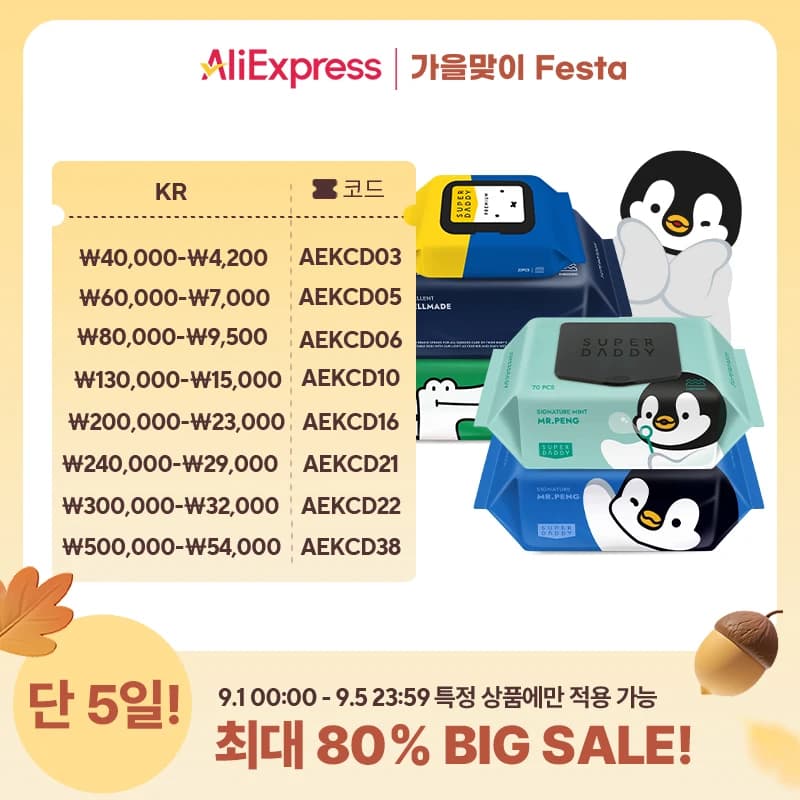슈퍼대디 미스터펭 블루 물티슈 70매 20팩
