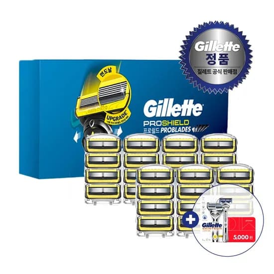 질레트 프로쉴드 면도날 28입+다이소 5천원권+스킨텍 면도기 증정 (84,235원/무료)