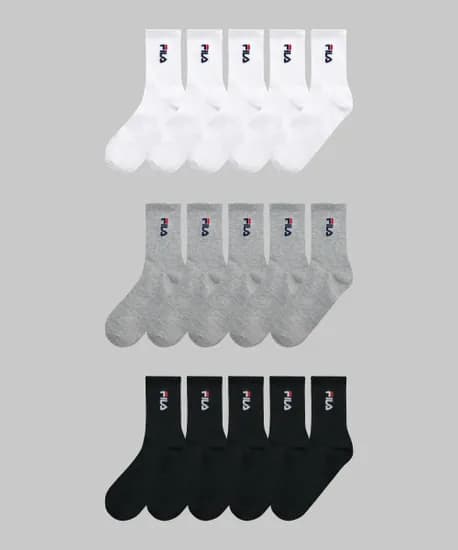 휠라 타이포 로고 중목 양말 5켤레