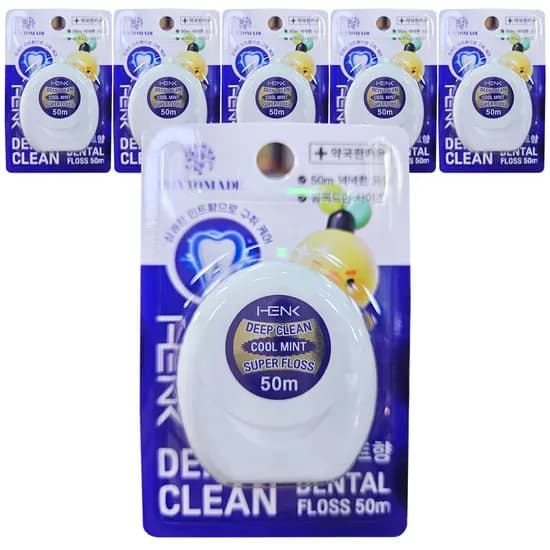 파이토메이드 HENK 딥클린 마이크로 쿨민트 슈퍼플로스 왁스 치실 50m 6개 (5,300원/무료)