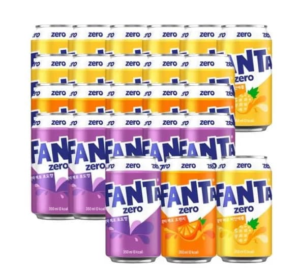 환타 제로 파인 2캔 오렌지 6캔 포도 6캔 350ml 총 14캔