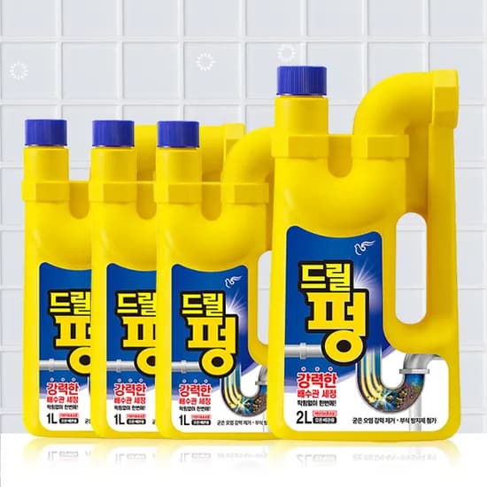 드릴펑 배수구세정제 1Lx3개 + 2L 추가증정 (총5리터) (8,800원/무료)