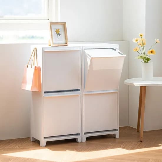 스탠드 가정용 재활용 분리수거함 2단+스티커 (23,940원/무배)