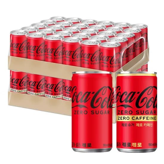코카콜라제로 190ml 30개 + 코카콜라제로제로 190ml 30개 (티멤버십 22,760원/무료)