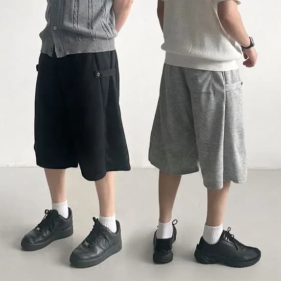 1+1 남녀공용 와이드반바지 버뮤다팬츠 (24,900원/무료)