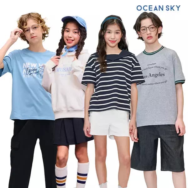 오션스카이 주니어 반팔/맨투맨/팬츠 등 (7,320원~/무료)
