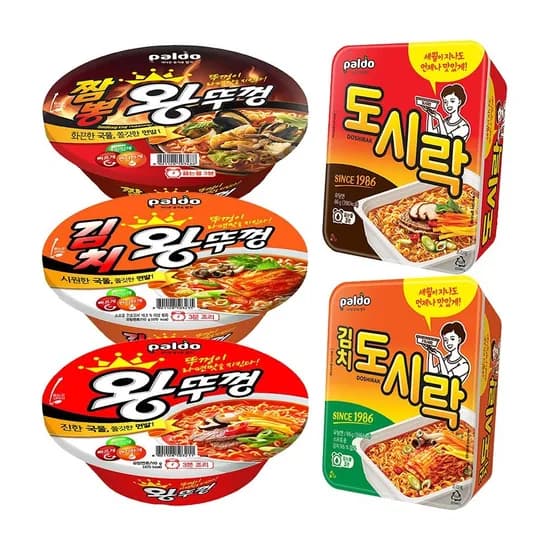 팔도 왕뚜껑 8개(4+4) + 도시락10개(5+5) 18개 골라담기 (15,430원/무료)