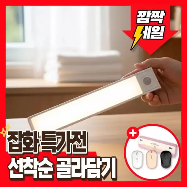 이동 휴대용 LED 충전식 자동조명 (12,600원/3,000원)