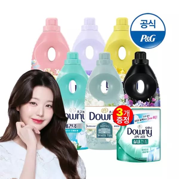 다우니 초고농축 섬유유연제 탈취파워 1L 6개 + 200ml 3개 증정 (32,070원/무배)