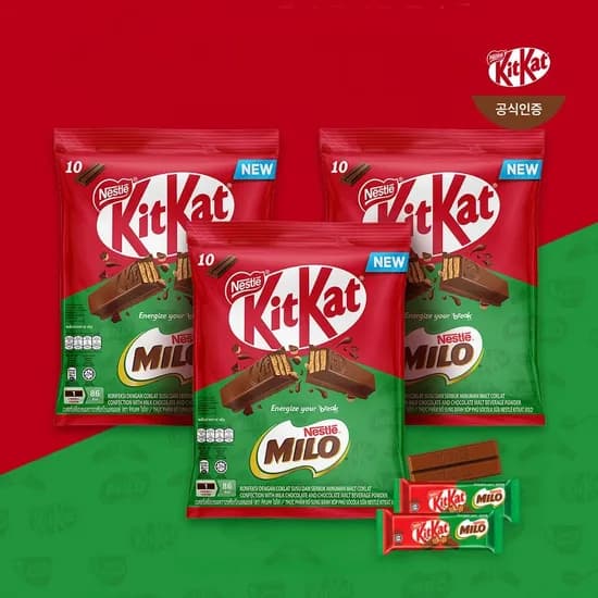 킷캣 초콜릿 마일로 2핑거 10개입 3팩 (10,410원/무료)