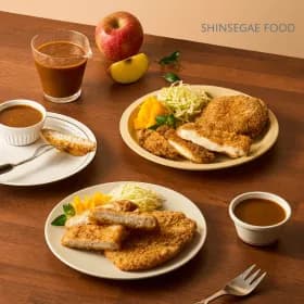 신세계푸드 한돈 등심/치즈 돈까스 120g x 10팩 + 소스 증정 (26,950원/무료)