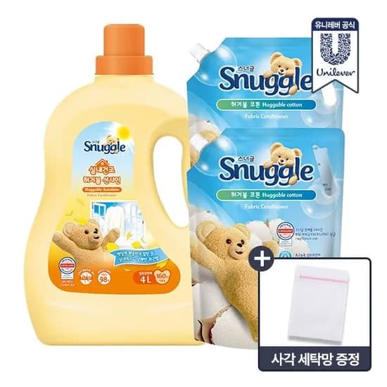 스너글 섬유유연제 4L + 2.6L 2개 +세탁망 증정 (31,900원/무료)