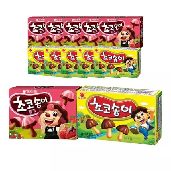 오리온 초코송이+ 초코송이 딸기 각6개 (총 12개) (티멤 8,380원/무료)