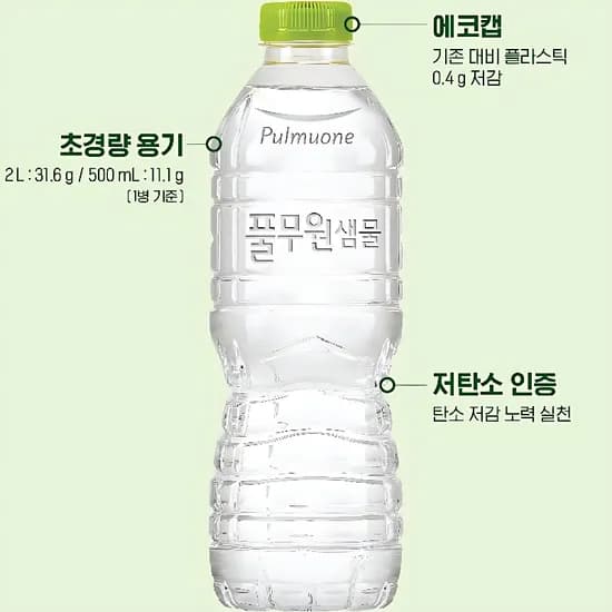 풀무원 샘물 무라벨 500ml 40개