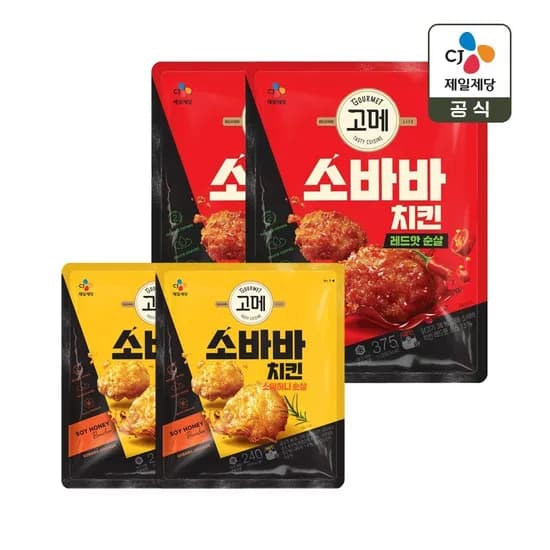 고메 레드핫 순살 375g 2팩 소이허니 순살 240g 2팩