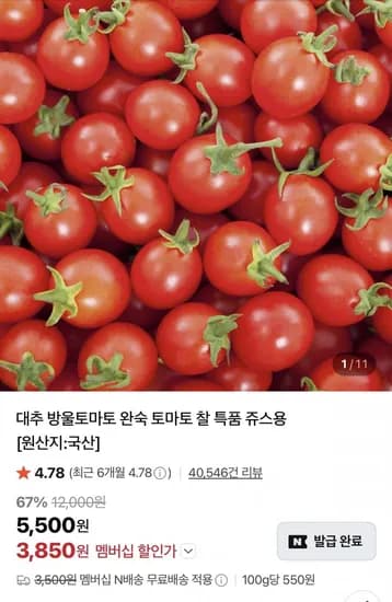 방울토마토 1kg 4-5번과 외 다양