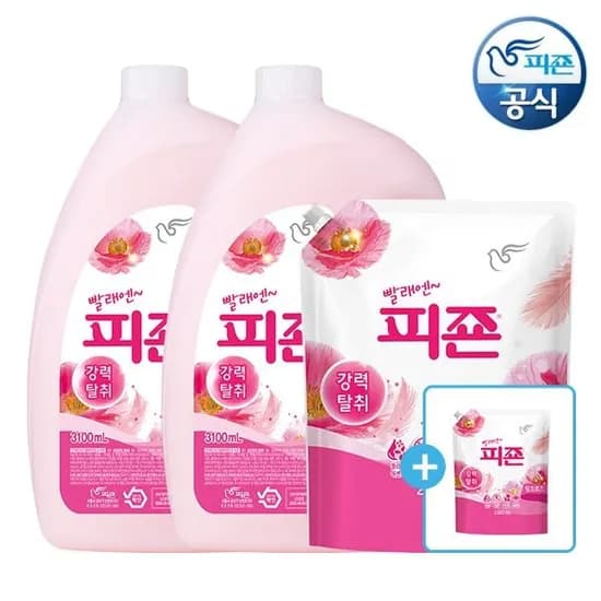 피죤 섬유유연제 용기 3.1L 2개 리필 2.3L 2개