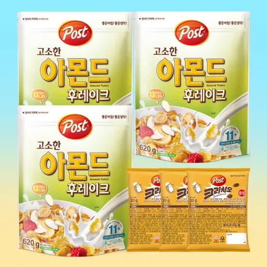 포스트 아몬드후레이크 620g 3개+시리얼 30g 3개 증정 (14,680원/무료)