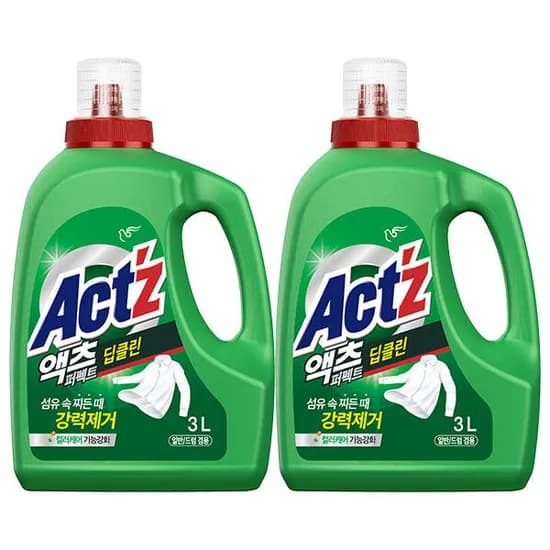 액츠 퍼펙트 액체세제 딥클린 용기, 3L, 2개 (14,160원/무배)