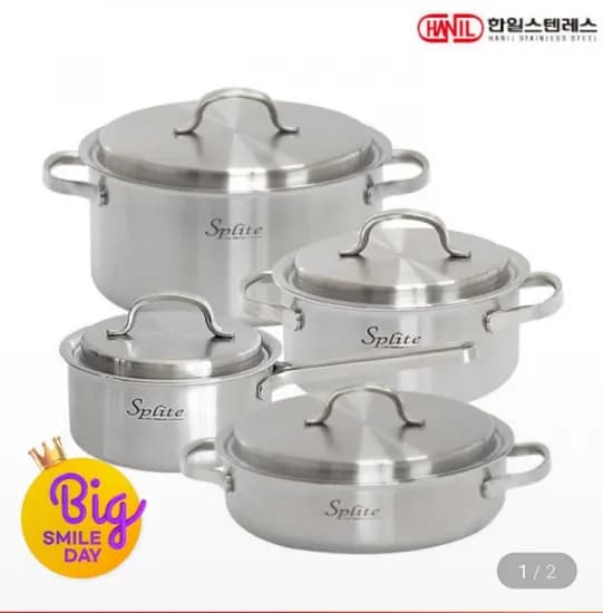 한일STS 스플릿 통5중 스텐레스 인덕션 냄비세트 4종A (110,130원/무료)