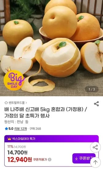 나주 신고배 가정용 5kg