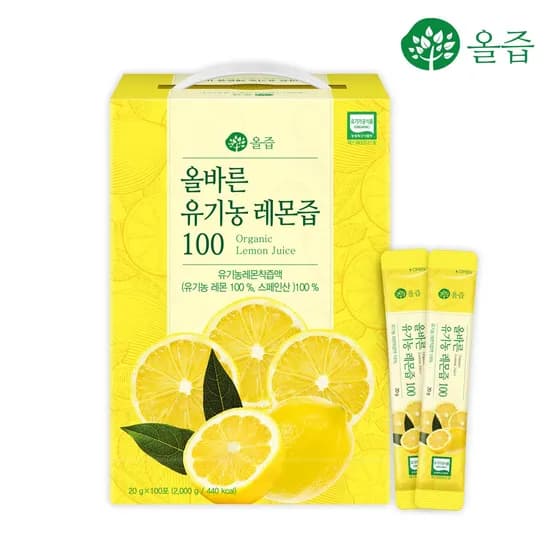 올즙 올바른 유기농 레몬즙 100포 (19,200원/무료)
