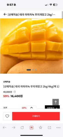 태국 무지개망고 2kg