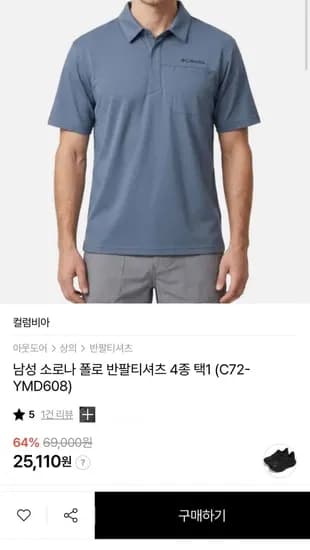 Columbia 남성 소로나 폴로 반팔티셔츠