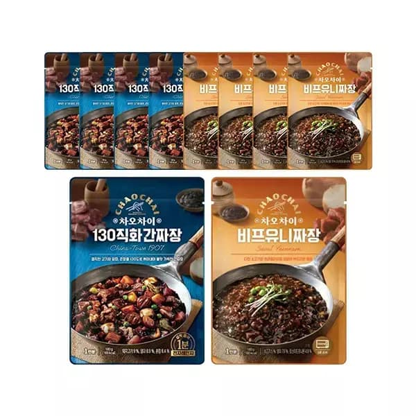 차오차이 130 직화간짜장 180g, 5개 + 비프유니짜장 180g, 5개 (15,770원/무배)