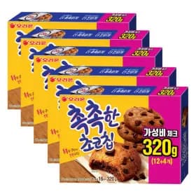 오리온 촉촉한 초코칩 320g 16개입 5박스