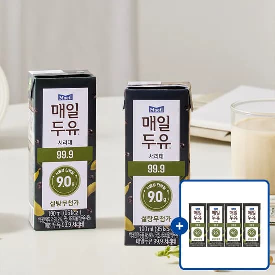 매일유업 매일두유 99.9 서리태, 190ml, 24개+4입 추가 증정 (16,500원/무료배송)