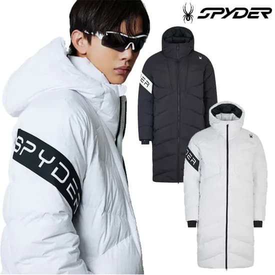 SPYDER 슬리브 로고 롱 다운 자켓