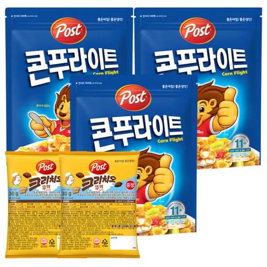 포스트 콘푸라이트 시리얼 600g 3개 외 다양 크리치오쿠키 30g 2개