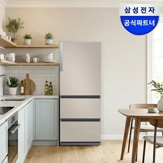 삼성 비스포크 김치냉장고 3도어 328L RQ33DG71J2ET 에센셜베이지