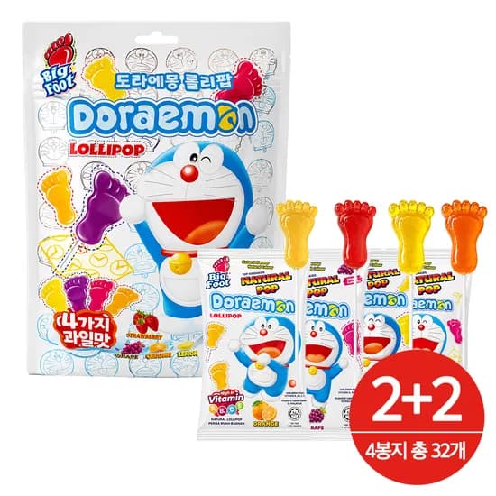 도라에몽 과일맛 4종 비타민 캔디 2+2봉 총 32개입