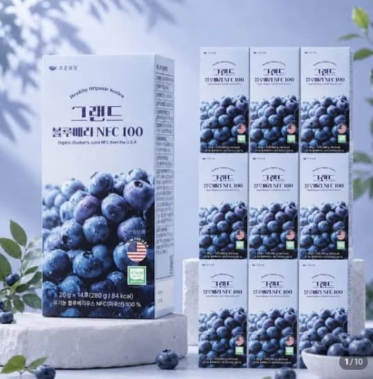 유기농 블루베리 원액 NFC 생과 착즙 농축액 그랜드 블루베리즙 스틱 0박스 140포 - 90,000원 [무료배송]1