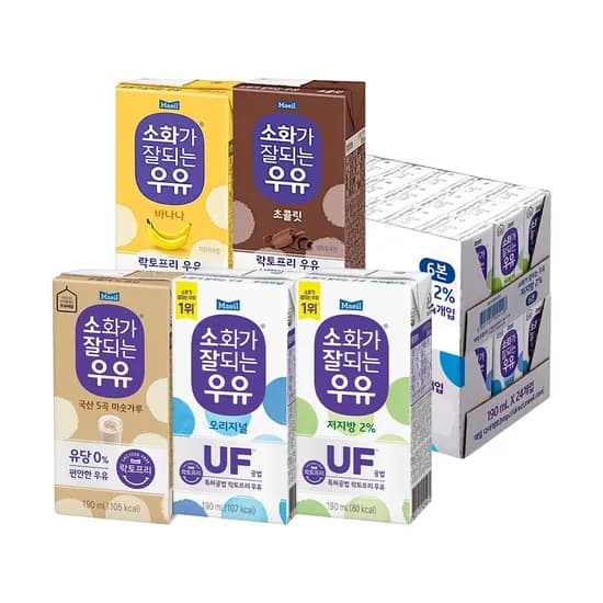 매일유업 소화가 잘되는 우유 오리지널 저지방 190ml 48팩