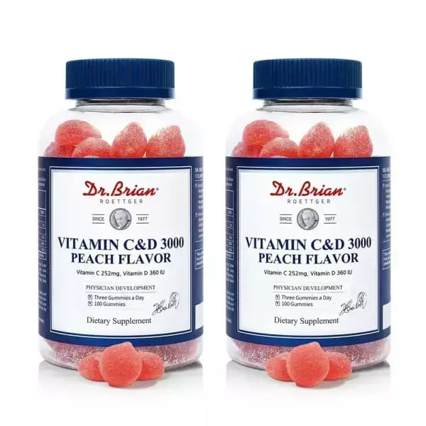 닥터브라이언 비타민C&D 3000mg 복숭아맛 100구미 2개