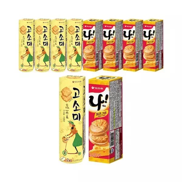 오리온 고소미 70g, 총 350g 5개 + 오리온샌드 나 77g, 총 385g 5개