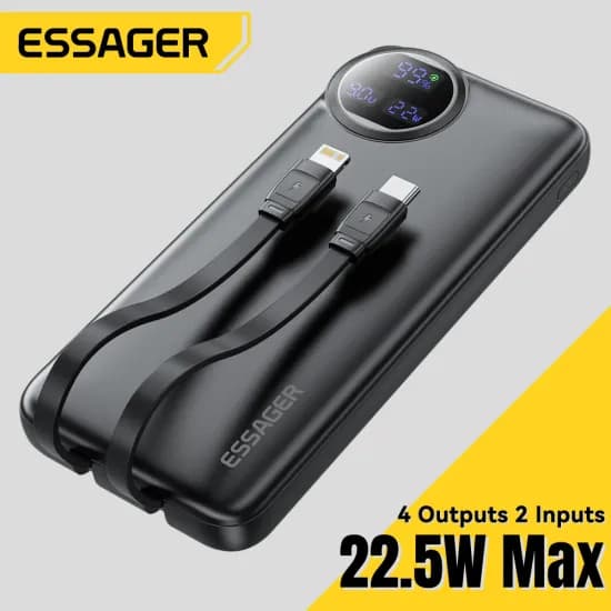Essager 보조배터리 22.5W 20,000mAh $8.85, 30,000mAh $12.69