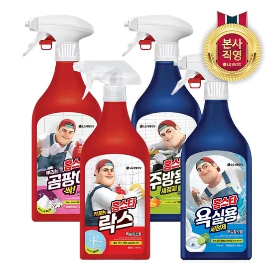 홈스타 뿌리는 곰팡이싹/주방/욕실/착붙는락스 세정제 용기 500ml 4개 (11,900원/무료)
