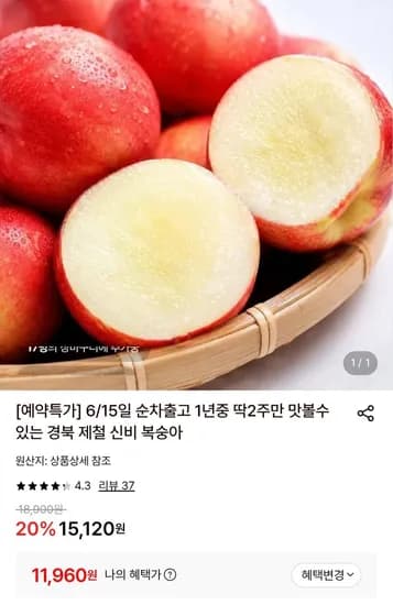 신비복숭아 외 다양 2kg