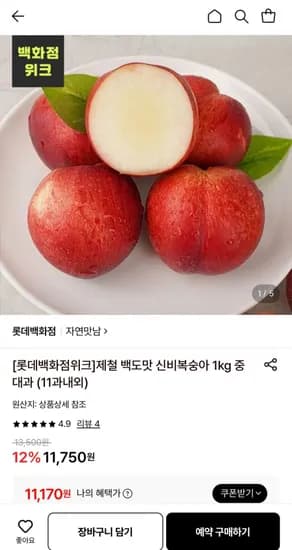 신비복숭아 중대과 외 다양 1kg