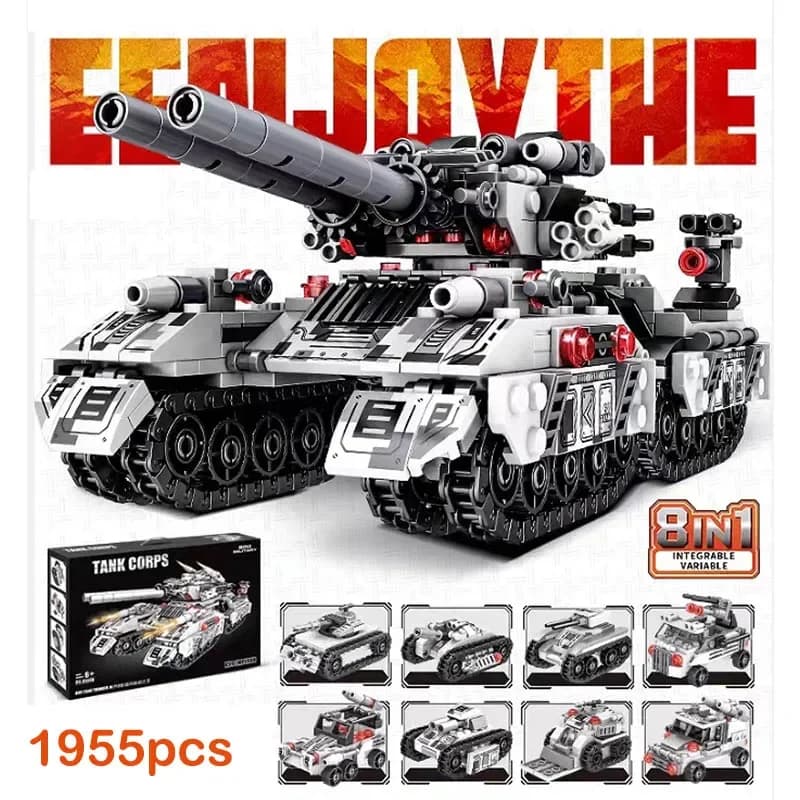 2024 WW2 군용 차량 탱크 8in1 블록 $7.69