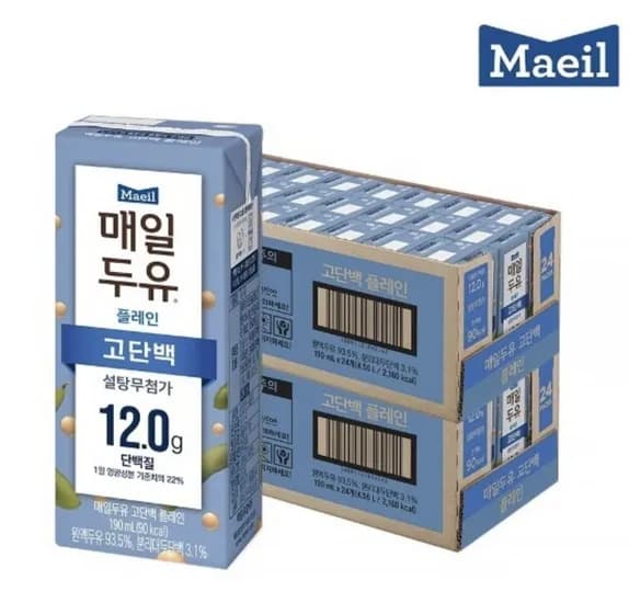 매일두유 고단백 190ml 48팩 (카드 6,530원/무료)