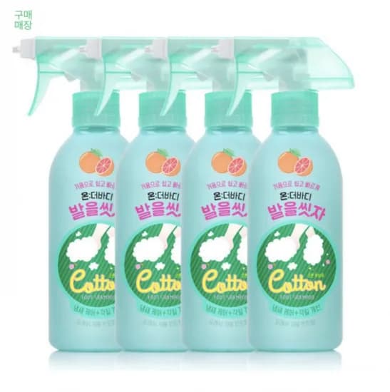 온더바디 발을씻자 코튼풋샴푸 자몽향 385mL 4개