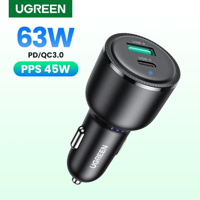 UGREEN 63W 차량용 USB 2포트 고속 충전